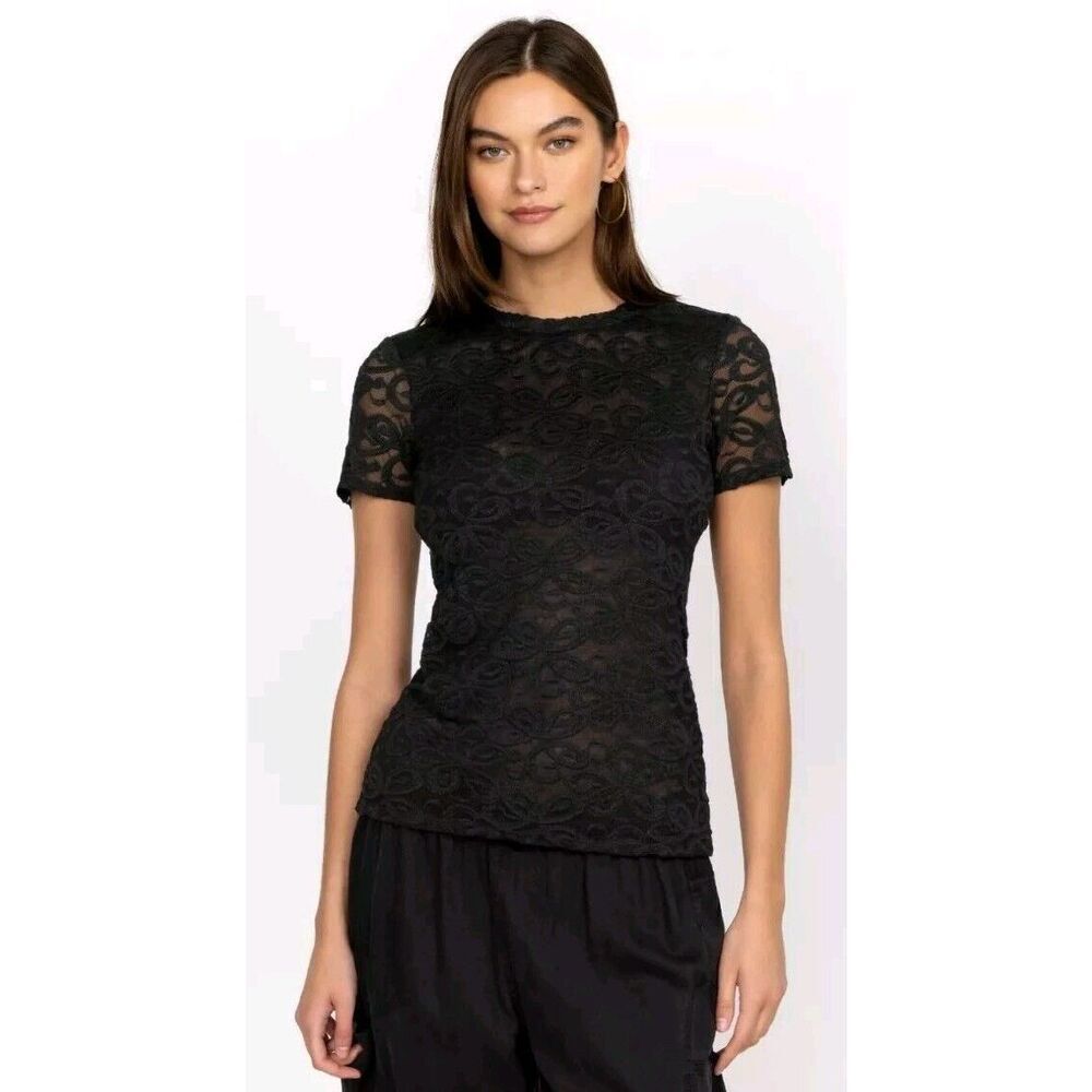 Johnny Was NWT Astrid Floral Embroidered Top, Black MSRP $150, Size X-Large